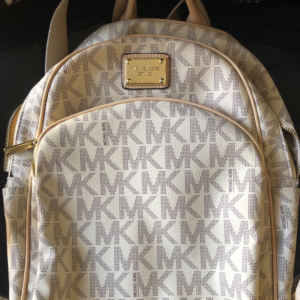 White MK Michael Kors Backpack